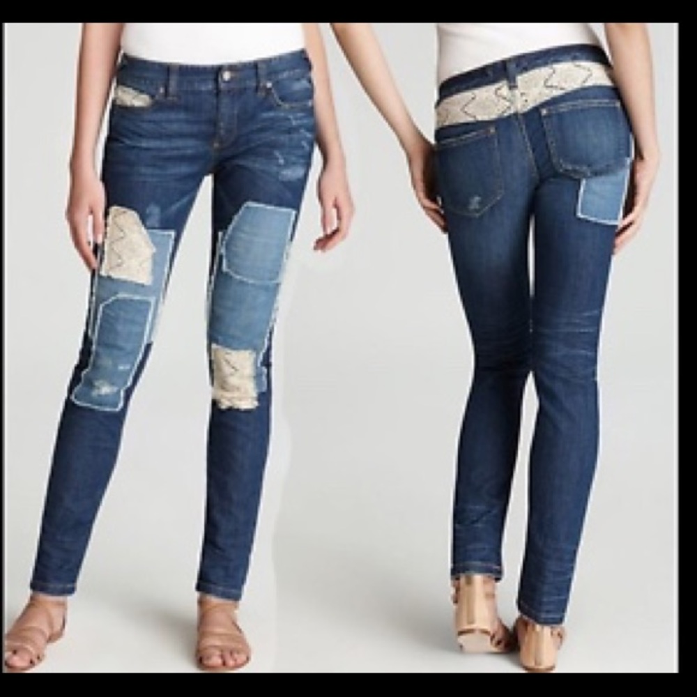 Free People Patchwork Jeans